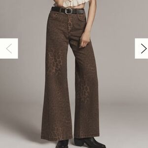Pilcro Anthropolgie Brown Leopard Print Pants
